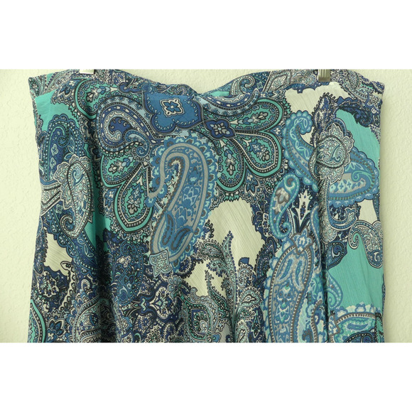 Roz & Ali Womens Maxi Skirt 2X Lined Paisley Blue Boho Festive - Picture 3 of 9